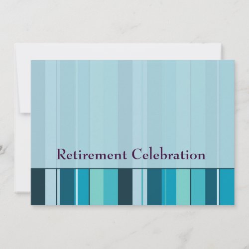 Retirement Party Celebration Royal Blue Stripes Invitation