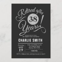 Retirement Party - Chalkboard Black Silver