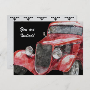 Retirement Party Classic Hotrod Collector Car Invitation