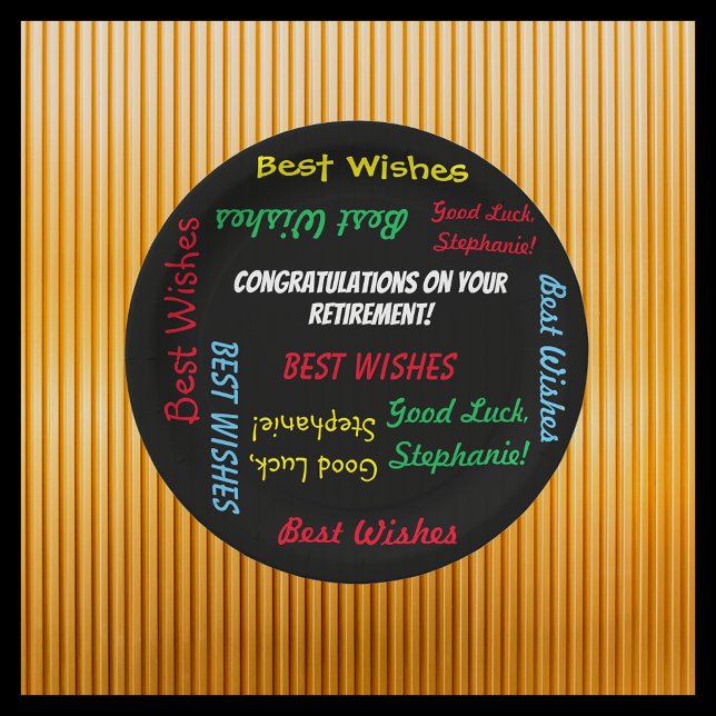 Retirement Party Colorful FUN Paper Plates (Creator Uploaded)