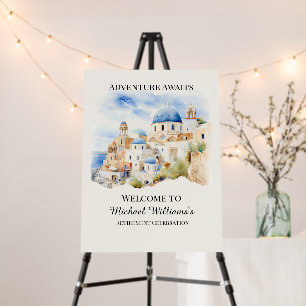 Retirement Party Colorful Greece Village Hill Foam Board