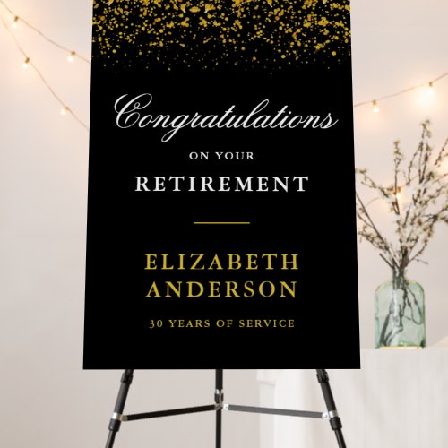 Retirement Party Congratulations Gold Glitter