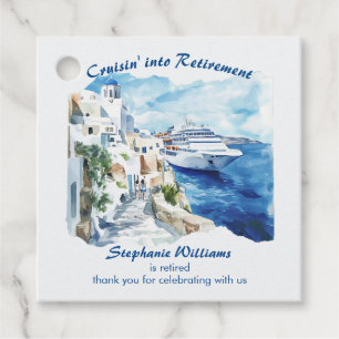 Retirement Party Cruising Destination Greece  Favor Tags
