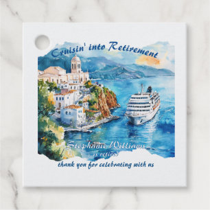 Retirement Party Cruising Destination Greece Favor Tags