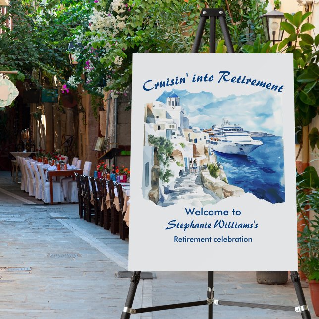 Retirement Party Cruising Destination Greece  Foam Board (Creator Uploaded)