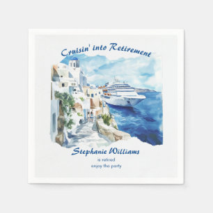 Retirement Party Cruising Destination Greece  Napkins