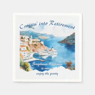 Retirement Party Cruising Destination Greece  Napkins