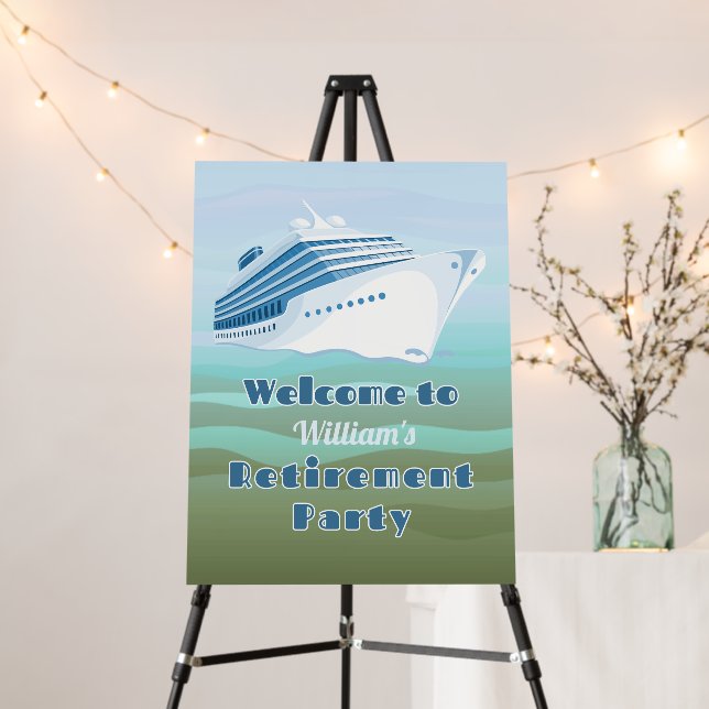 Retirement Party Cruising into Retirement Nautical Foam Board (In Situ (Stand))