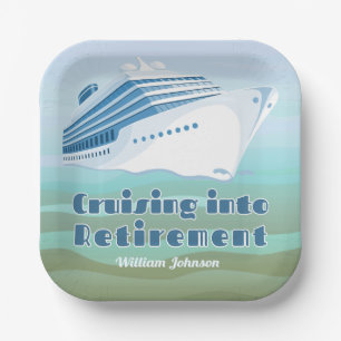 Retirement Party Cruising into Retirement Nautical Paper Plates
