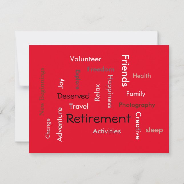 Retirement party:(customize words/ invitations (Front)