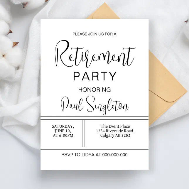 Retirement Party Dinner Celebration For Men Women Invitation | Zazzle