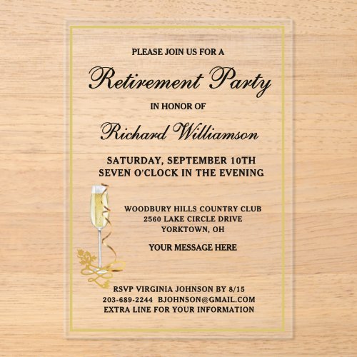 Retirement Party Elegant Black and Gold