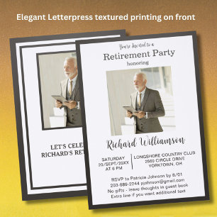 Retirement Party Elegant Letterpress Invitation
