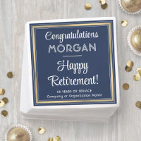 Retirement Party Elegant Navy Blue, White & Gold