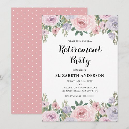 Retirement Party Elegant Pastel Roses & Greenery 