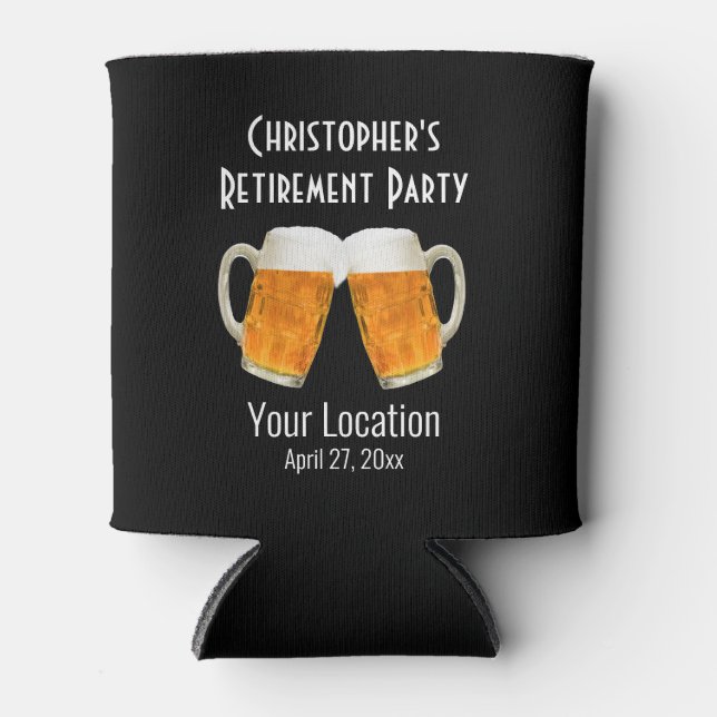 Retirement Party Favor Beer Cheers Can Cooler (Front)