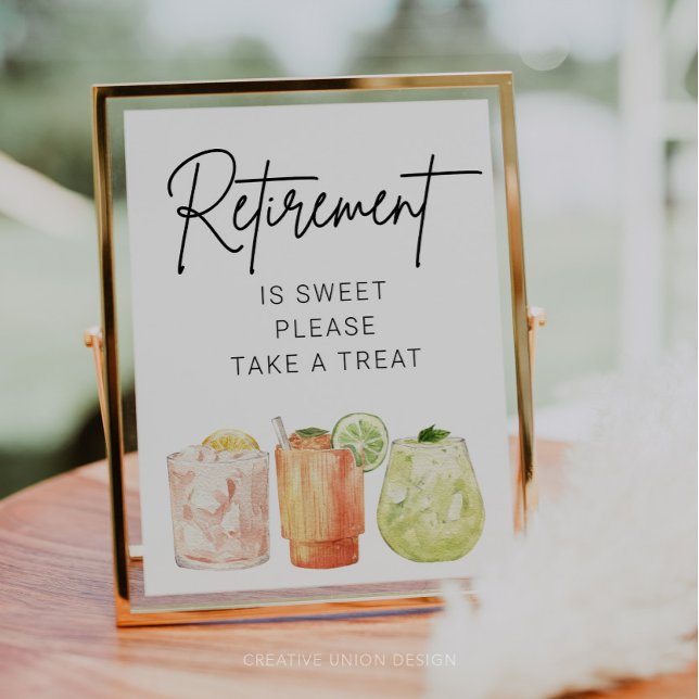 Retirement Party Favor Sign, Retirement Is Sweet Poster (Retirement)
