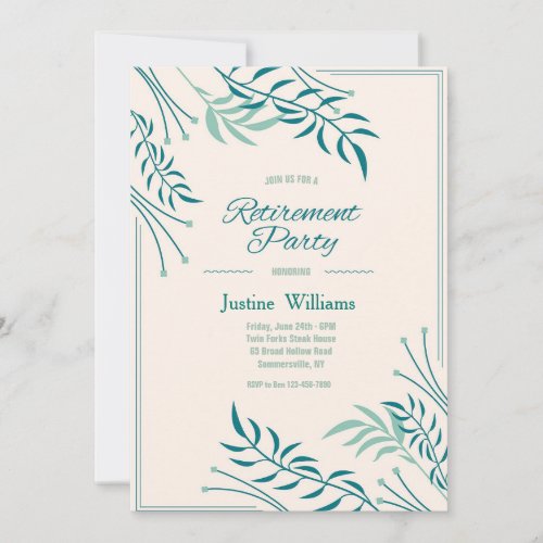 Retirement Party Ferns Invitation