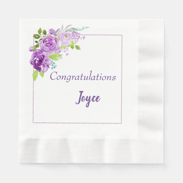 Retirement Party Floral Napkins (Front)