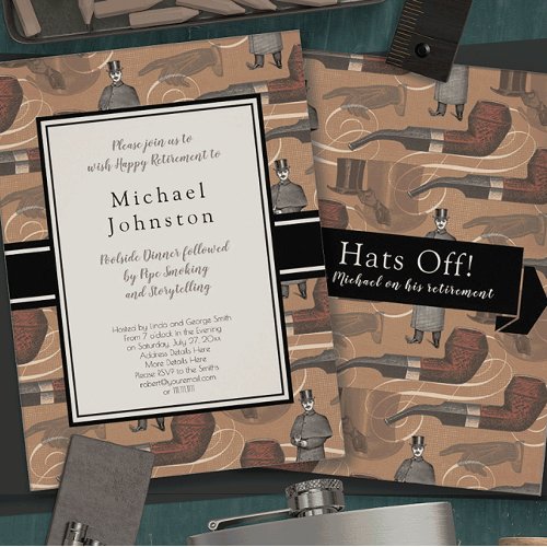 Retirement Party for an Old Fashioned Gentleman Invitation