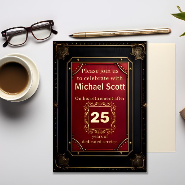 Retirement Party for Executive  Foil Invitation (Creator Uploaded)