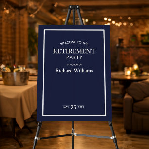 Retirement Party Formal Classic Blue White Foam Board