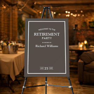 Retirement Party Formal Classic Grey White Foam Board