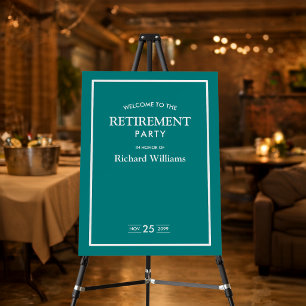Retirement Party Formal Classic Teal White  Foam Board