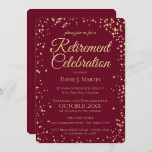 Retirement Party Formal Sparkle Corporate Invitation