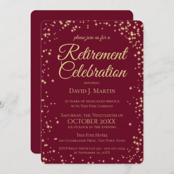 Retirement Party Formal Sparkle Corporate Invitation by happygotimes at Zazzle