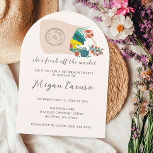 RETIREMENT PARTY FRESH OFF THE MARKET Arch Invitation