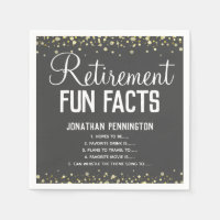Retirement Party Fun Facts Unisex Confetti Napkin