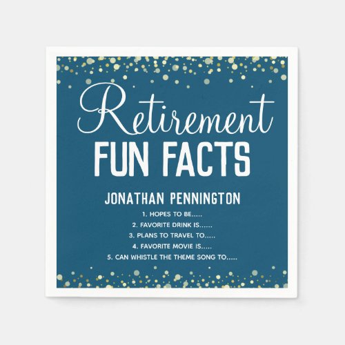 Retirement Party Fun Facts Unisex Confetti Napkin