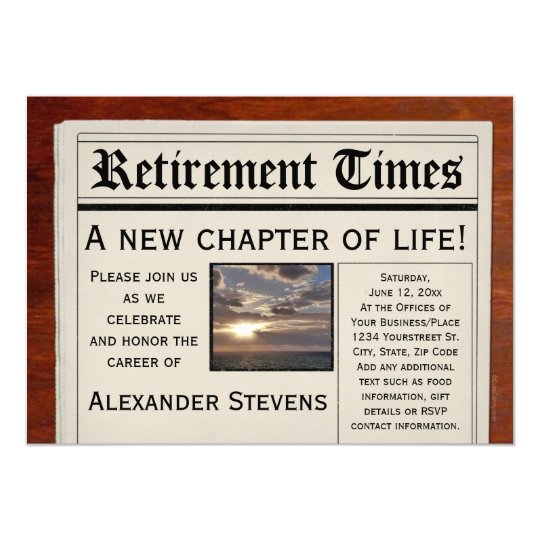 Retirement Party Fun Newspaper Invitation | Zazzle.com Retirement Party Fun Newspaper Invitation | Zazzle.com