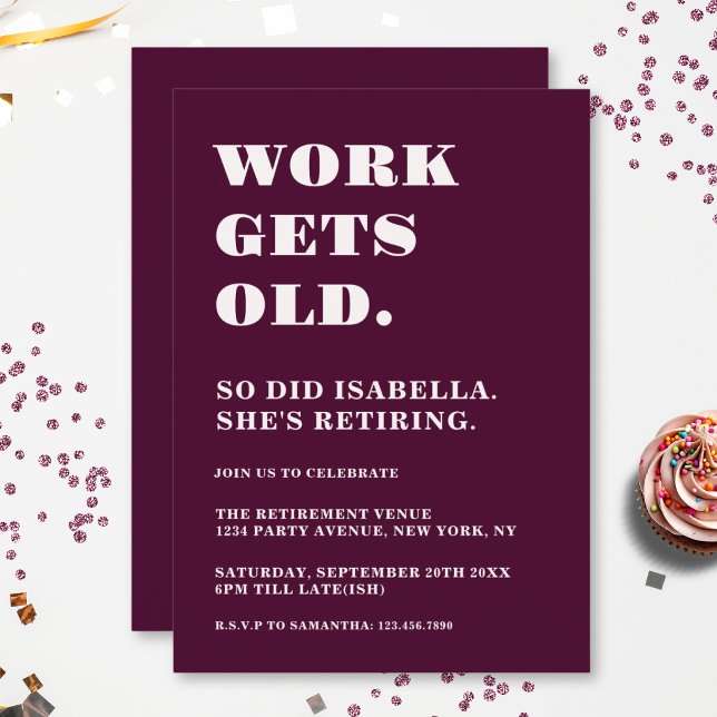 Retirement Party Funny Humorous Quote Invitation (Creator Uploaded)