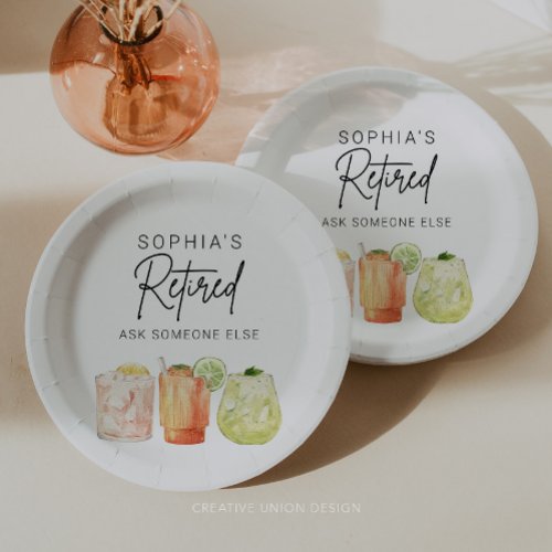 Retirement Party Funny Paper Plates Party Decor