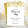 Retirement Party Gold Glitter Confetti Invitation