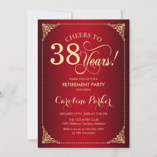 Retirement Party - Gold Red Damask