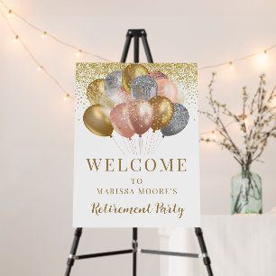 Retirement Party Gold Rose And Gold Foam Board