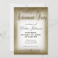 Retirement Party | Gold Shimmer Invitation