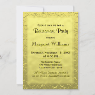 Retirement Party Golden Ticket Invitation