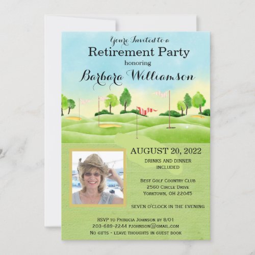 Retirement Party Golf Photo Party  Invitation