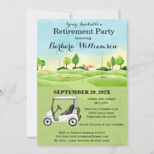 Retirement Party Golf Theme Invitation