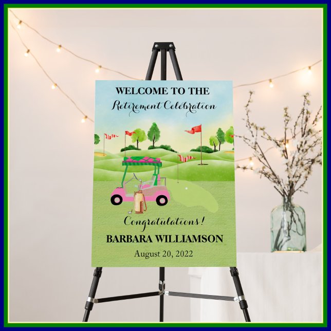 Retirement Party Golf Welcome  Foam Board (Creator Uploaded)