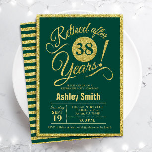Retirement Party - Green Gold Invitation