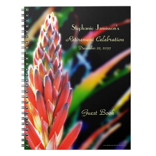 Retirement Party Guest Book Aloe Floral Name