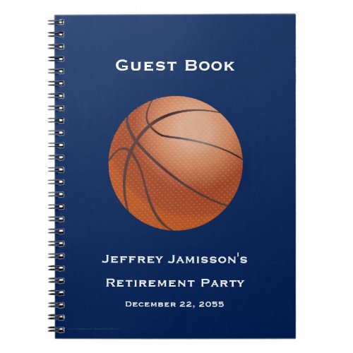 Retirement Party Guest Book Basketball Notebook