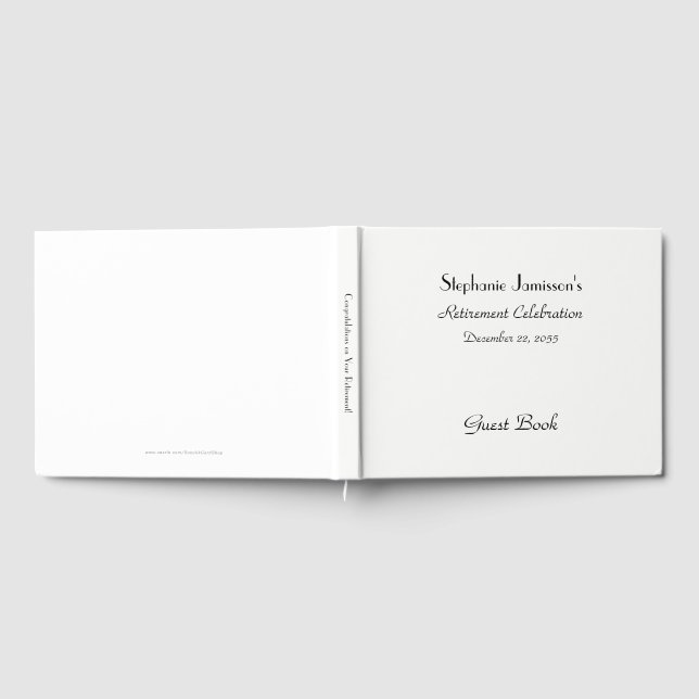 Retirement Party Guest Book, Faux Textured Burlap Book (Full)