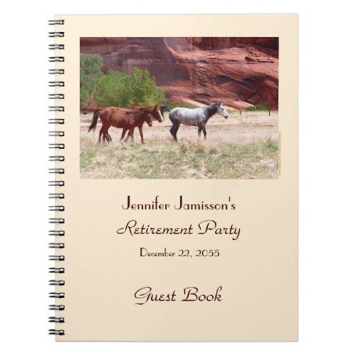 Retirement Party Guest Book, Horses in Canyon
