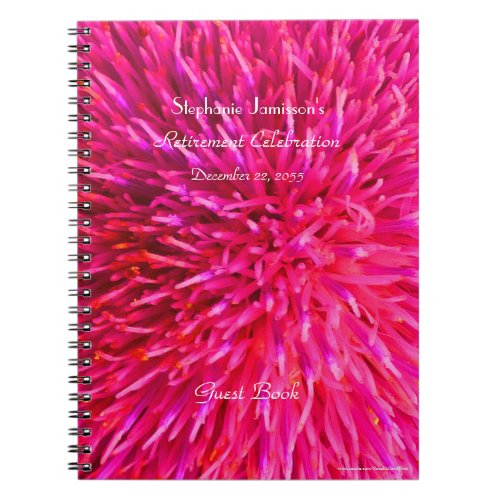 Retirement Party Guest Book Hot Pink Abstract  Notebook